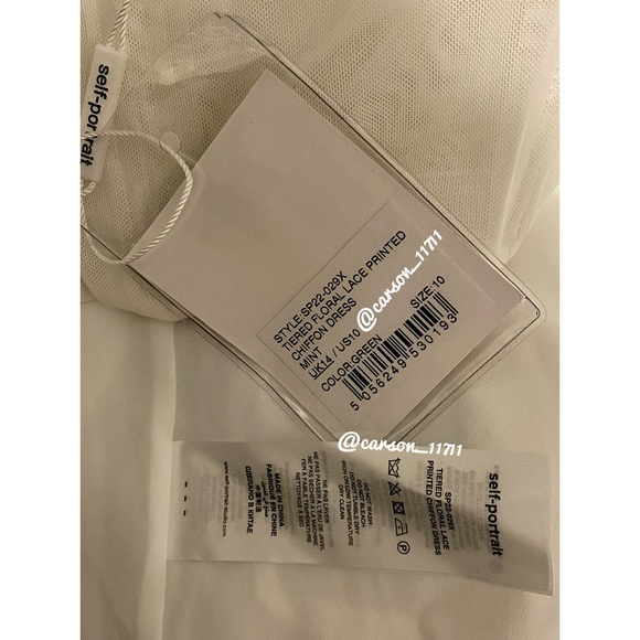 NWT Self Portrait Floral Tiered Chiffon Midi Dress US10 - Picture 11 of 16